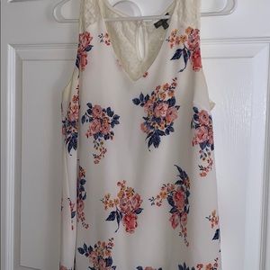 Short Cream Flower Dress